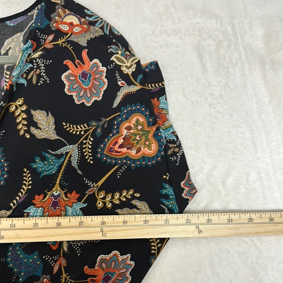 Kaileigh Orange and Blue Sheath Romper with Dolman Sleeves - Picture 10 of 12